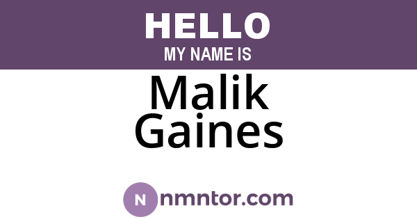 Malik Gaines