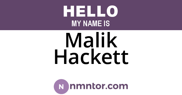 Malik Hackett