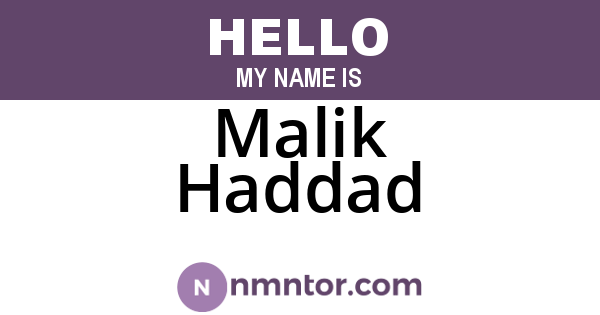 Malik Haddad