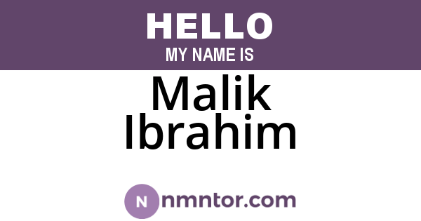 Malik Ibrahim