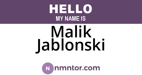 Malik Jablonski