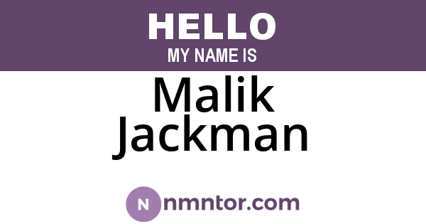 Malik Jackman