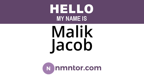 Malik Jacob