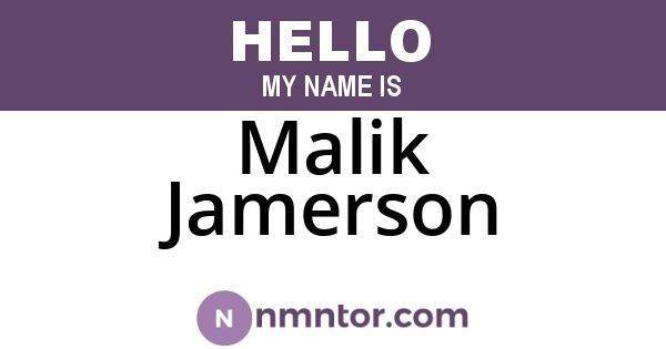 Malik Jamerson