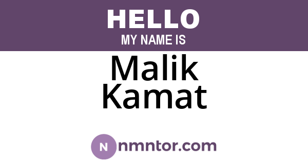 Malik Kamat