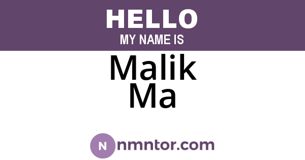 Malik Ma