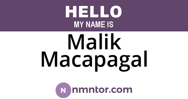Malik Macapagal