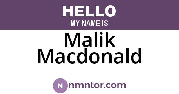 Malik Macdonald