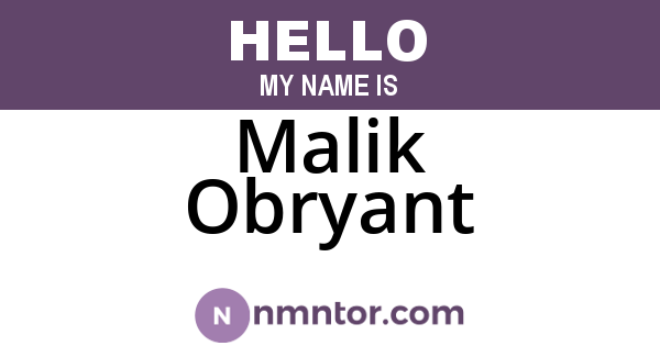 Malik Obryant