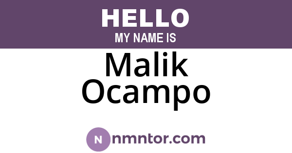 Malik Ocampo