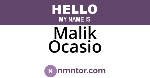 Malik Ocasio