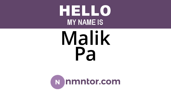 Malik Pa