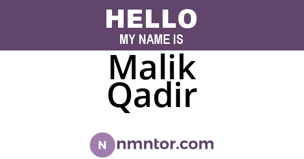 Malik Qadir