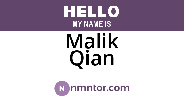 Malik Qian