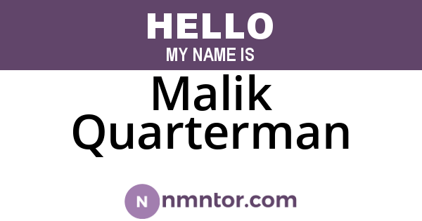 Malik Quarterman