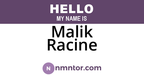 Malik Racine