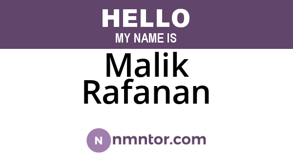 Malik Rafanan
