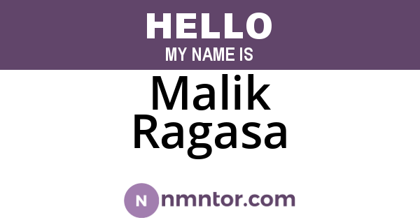 Malik Ragasa