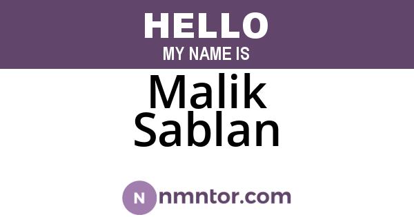 Malik Sablan