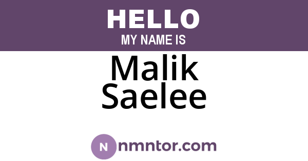Malik Saelee