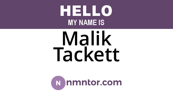 Malik Tackett