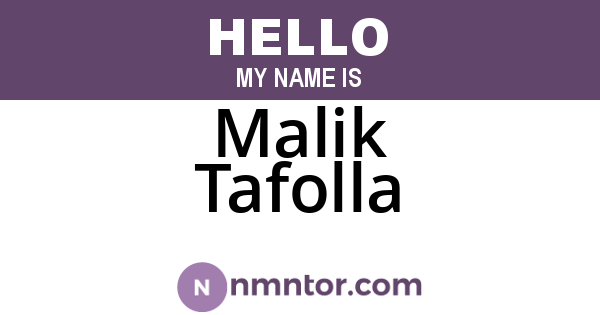Malik Tafolla