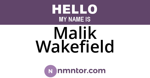 Malik Wakefield