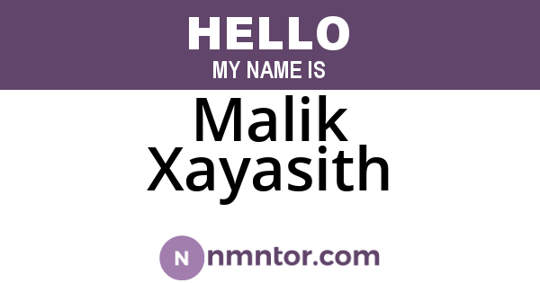 Malik Xayasith