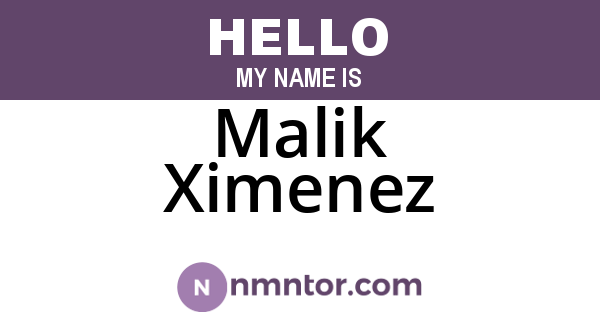 Malik Ximenez