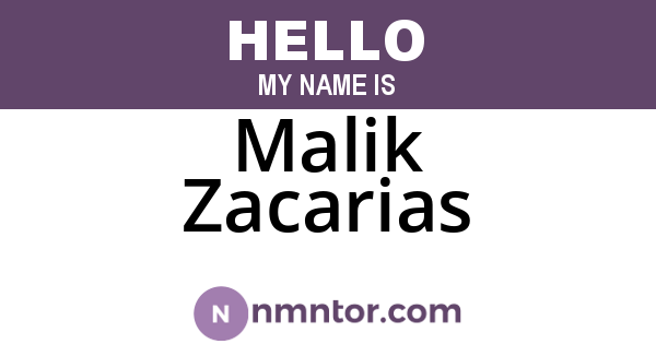 Malik Zacarias