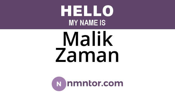 Malik Zaman