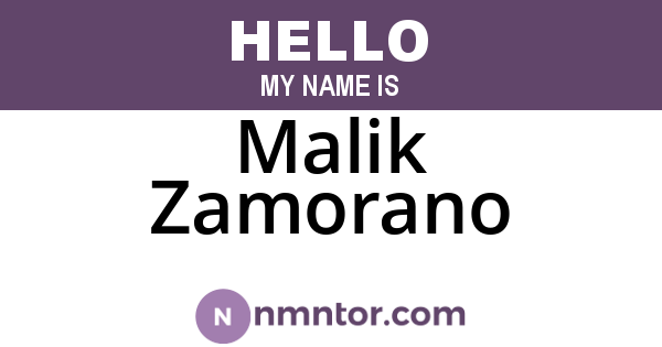 Malik Zamorano