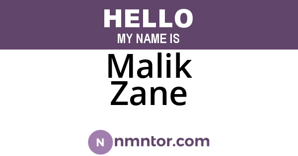 Malik Zane