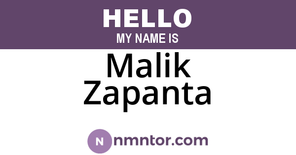 Malik Zapanta