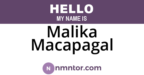 Malika Macapagal