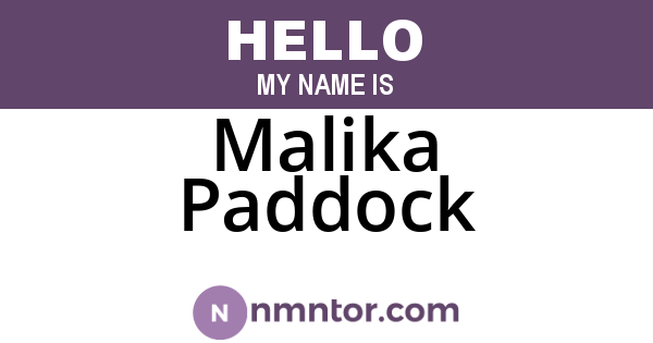 Malika Paddock