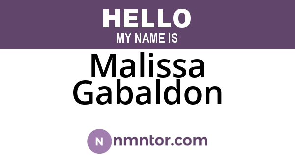 Malissa Gabaldon