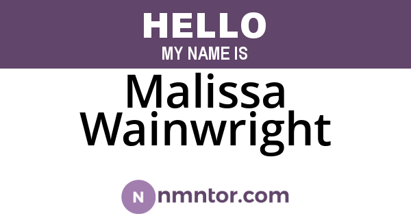 Malissa Wainwright