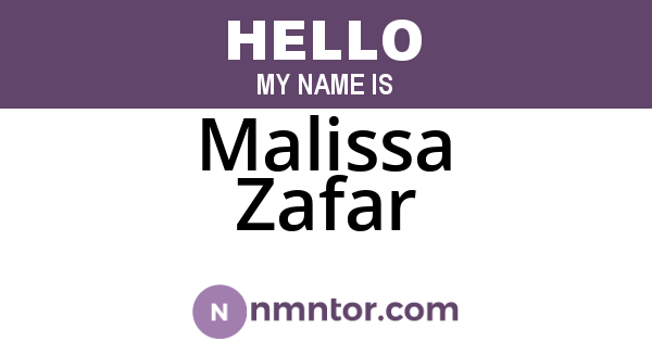 Malissa Zafar
