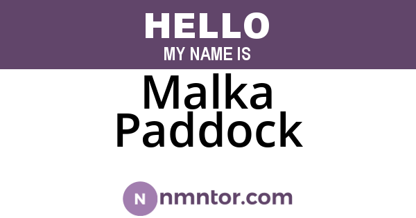 Malka Paddock