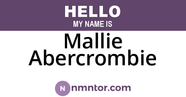 Mallie Abercrombie