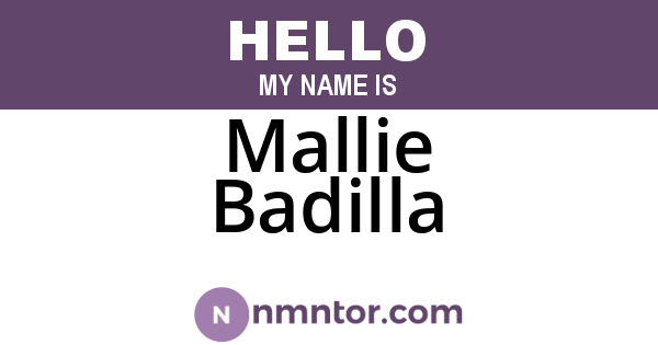 Mallie Badilla