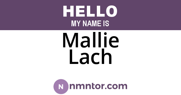 Mallie Lach