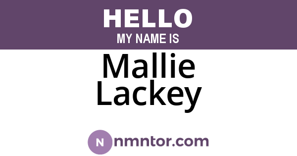 Mallie Lackey