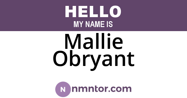 Mallie Obryant