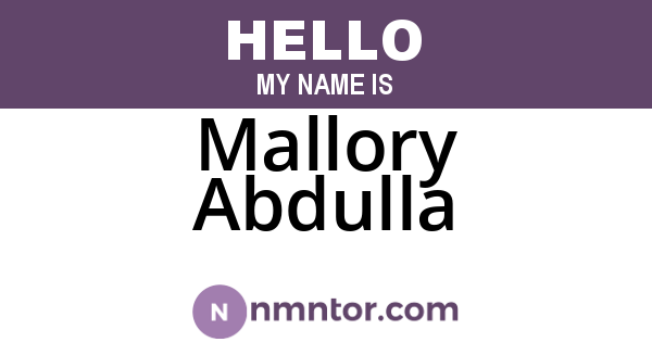 Mallory Abdulla