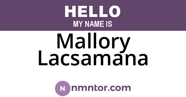 Mallory Lacsamana