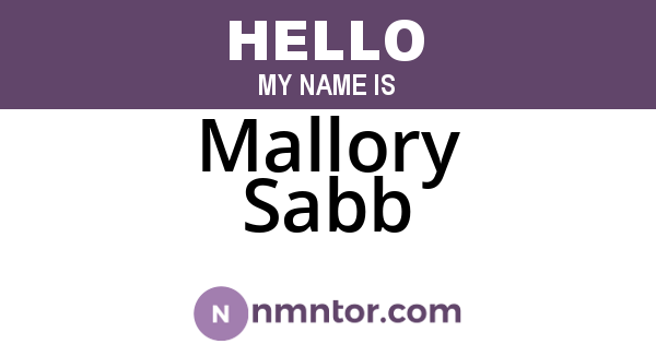 Mallory Sabb