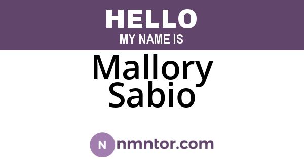 Mallory Sabio
