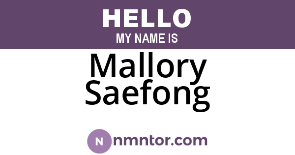 Mallory Saefong